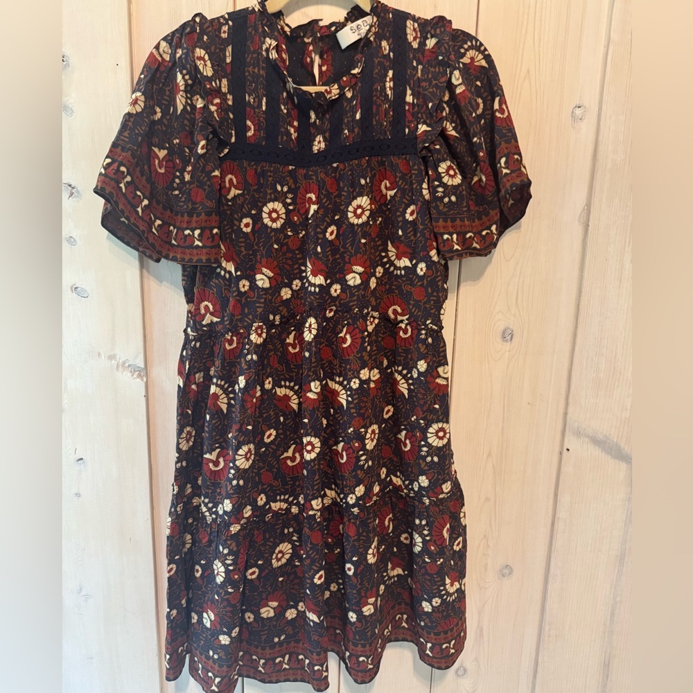 Sea Multicolor Floral Midi Dress